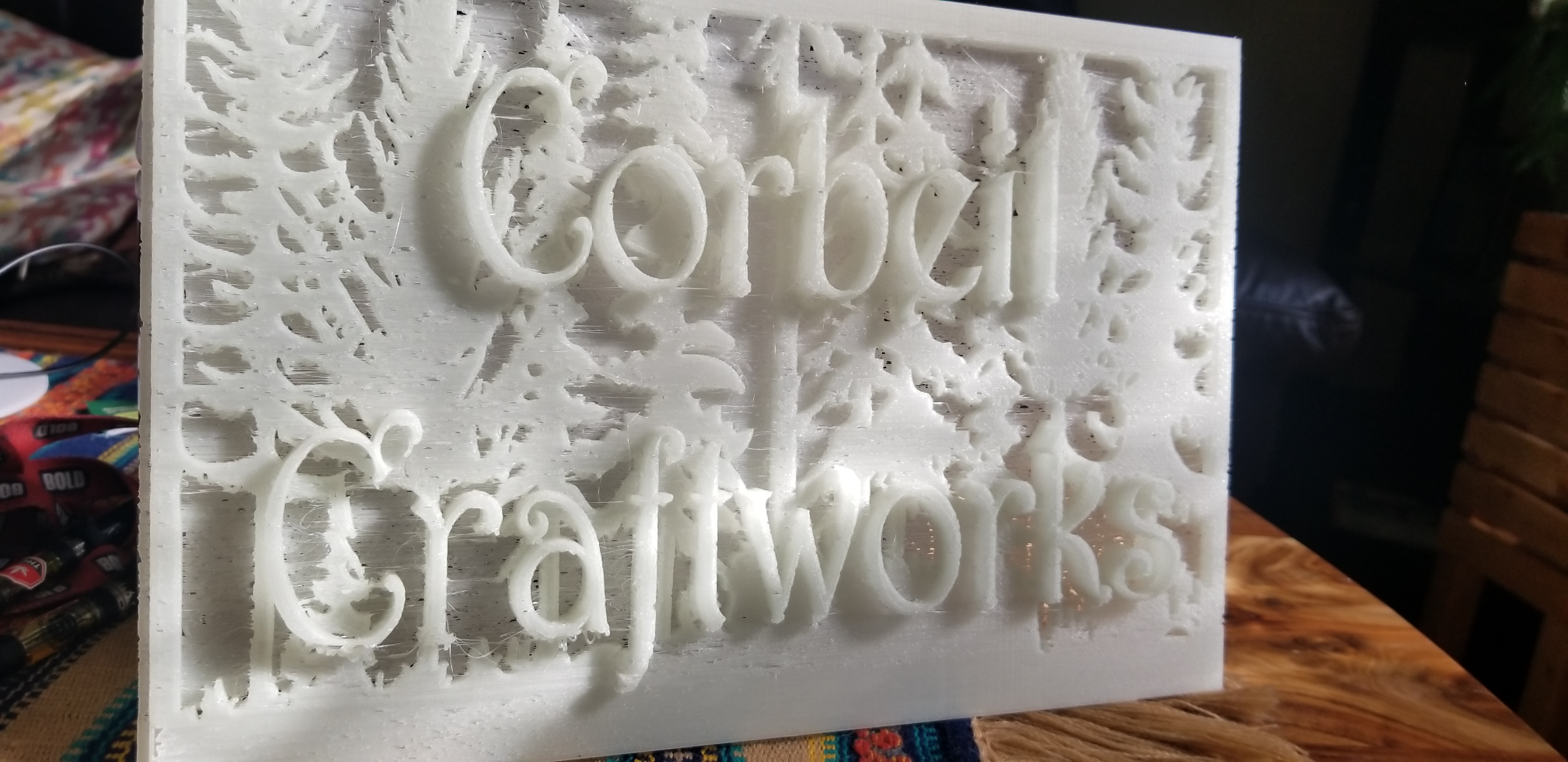 3d printed logo of Corbeil  Craftworks